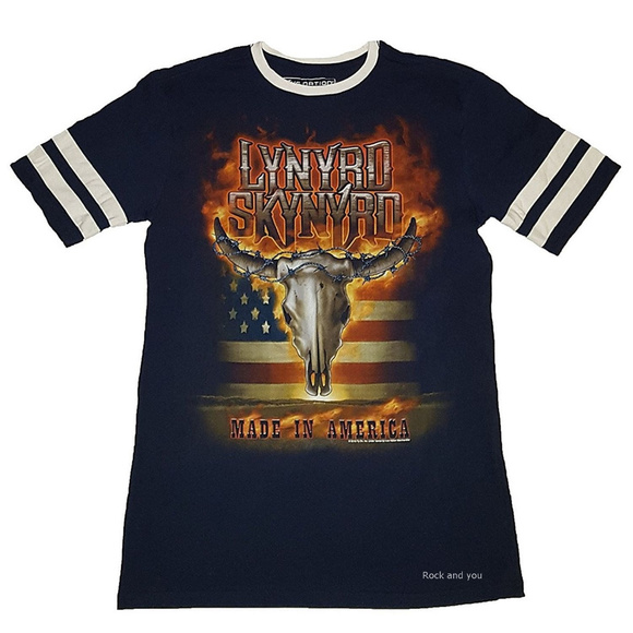 Lynyrd Skynyrd Made In America Sourthern rock Official Football T-Shirt M NWT - Picture 1 of 2